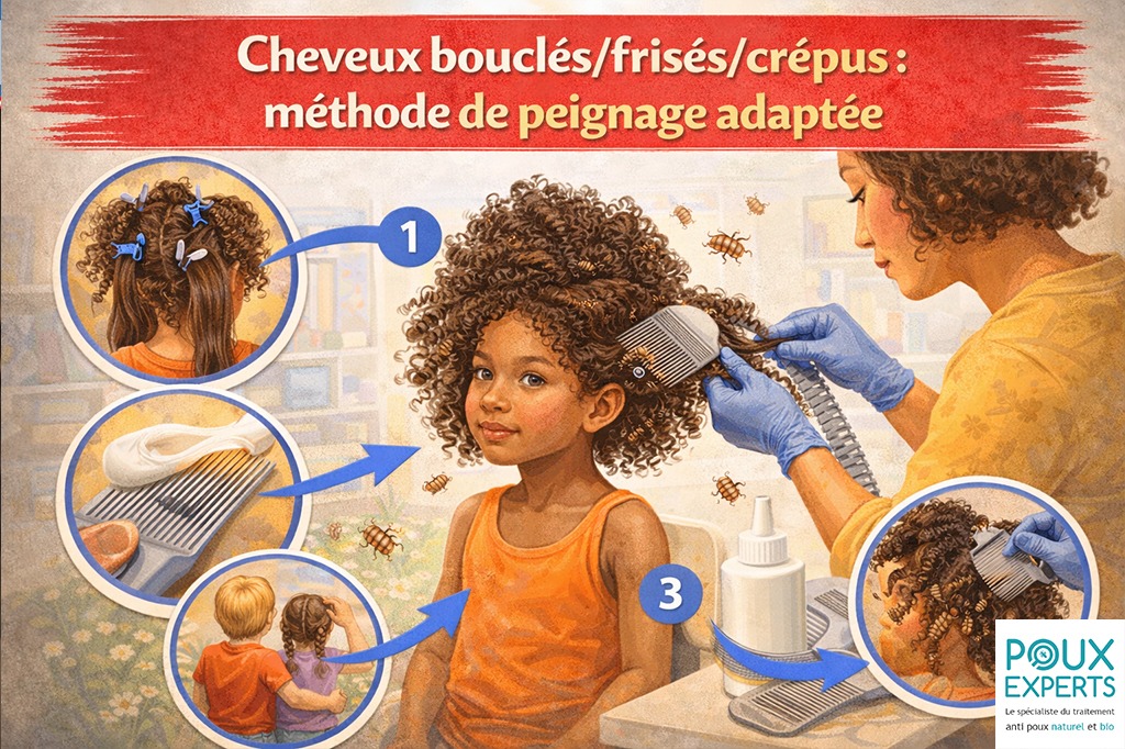 Cheveux bouclés, frisés, crépus - méthode de peignage adaptée