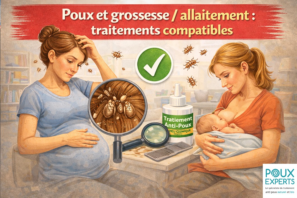 Poux et grossesse : allaitement - traitements compatibles (poux grossesse)